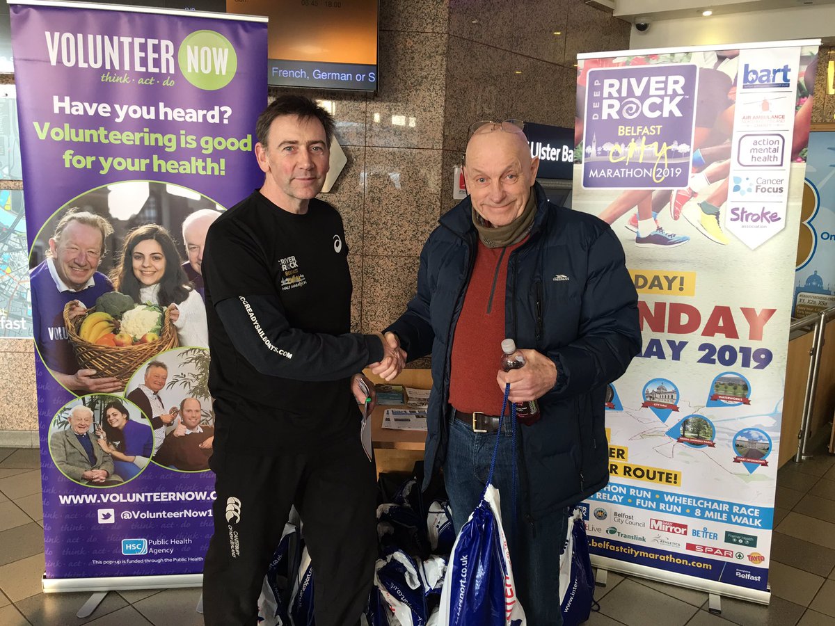 marathonbcm's tweet photo. We’re also here with @VolunteerNow1 @Translink_NI Europa Buscentre until 6!
Great to speak to Mike who is going to volunteer on Sunday 5 May! Very much appreciated!
#HealthMonthBCM #ChooseBelfast https://t.co/gn4xqCk0jO
