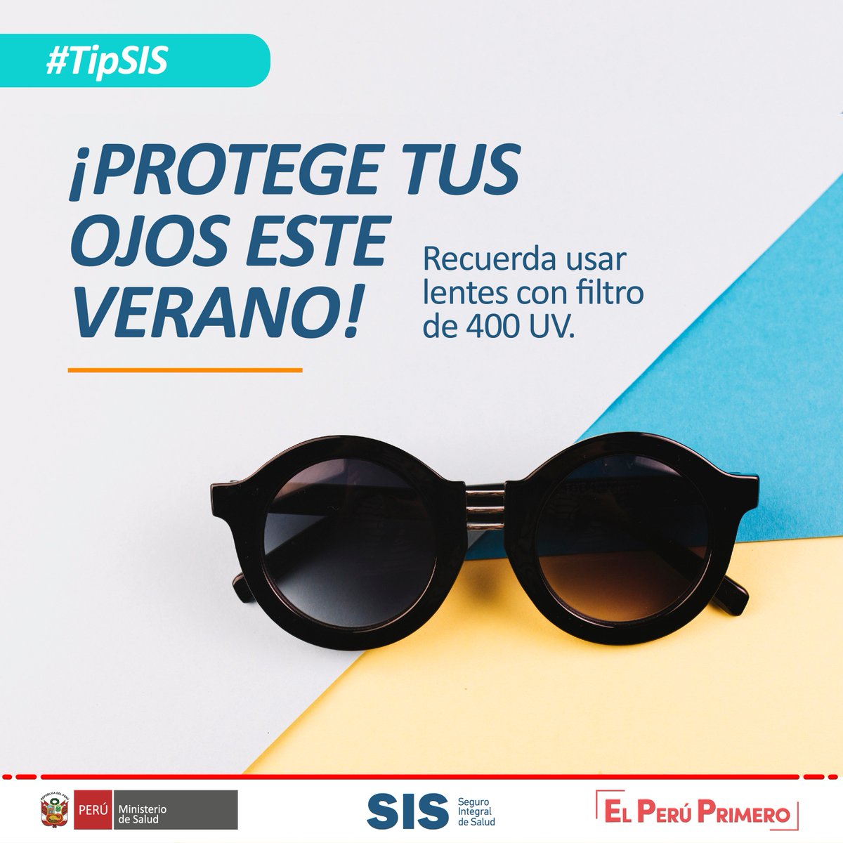 SISPeruOficial's tweet photo. #TipSIS. ¡Protege tus ojos tanto como proteges tu piel! 🕶 ;) https://t.co/gCUJxfqmtt