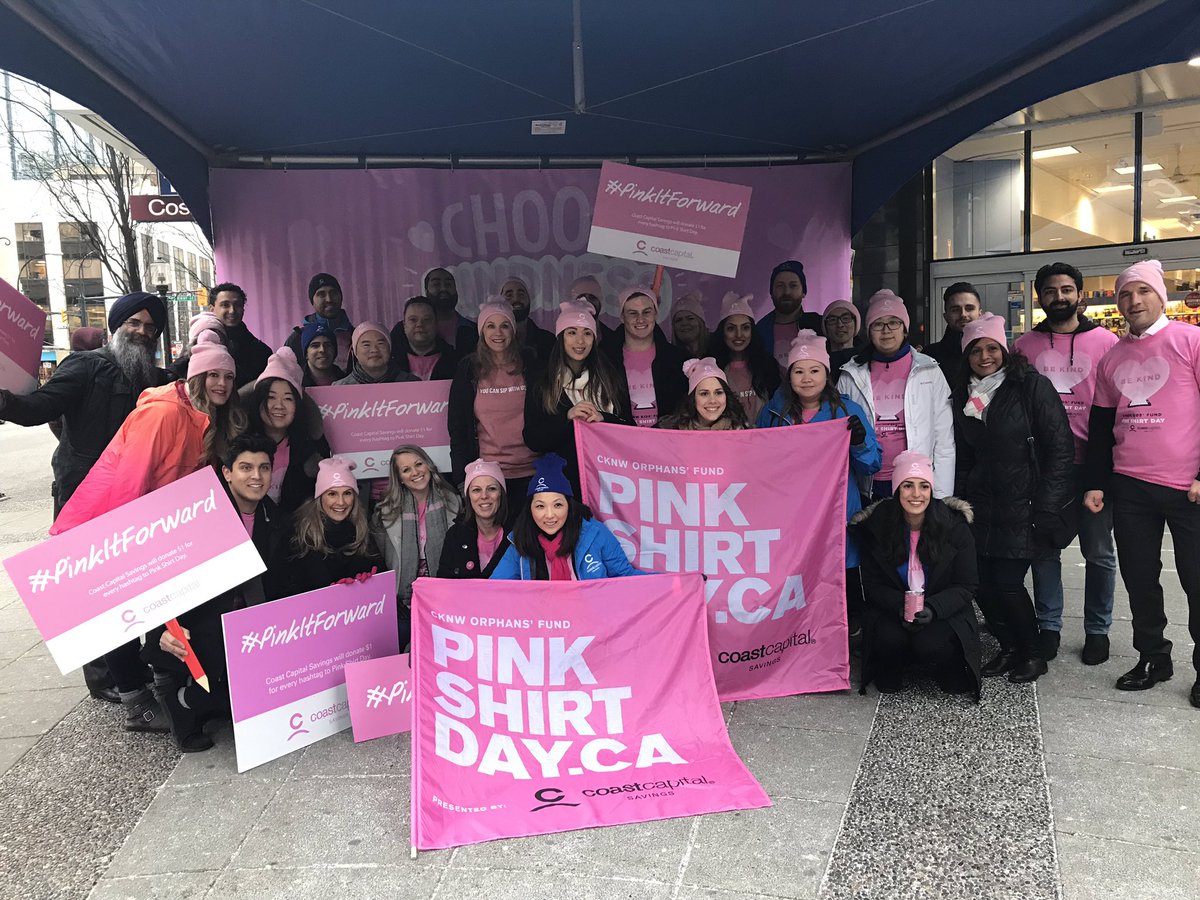 MattAtkinsonCCS's tweet photo. Amazing morning supporting Coast Capital and Pink Shirt Day. #PinkitForward https://t.co/T2xhqRBCYJ