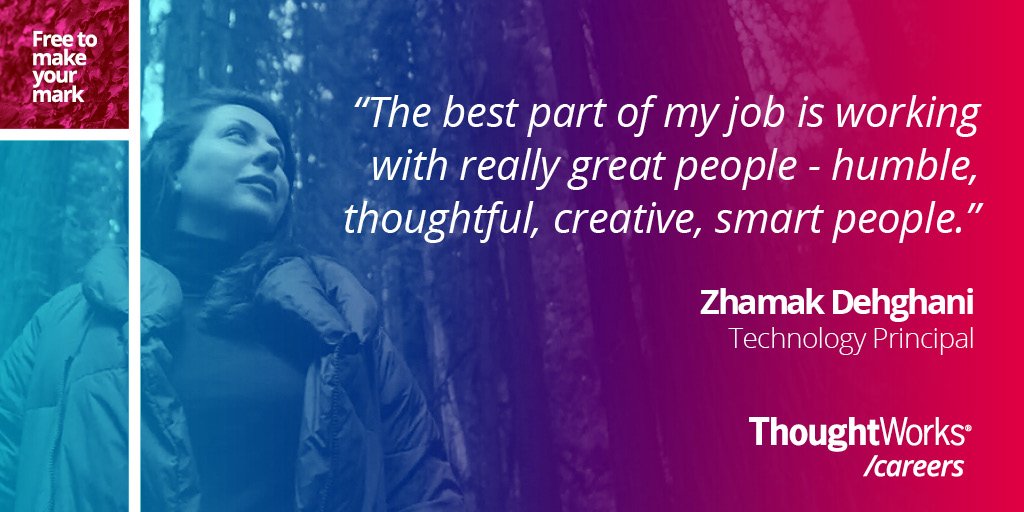 thoughtworks's tweet photo. At ThoughtWorks, we empower people to grow, lead & enjoy their careers. See how one software eng/tech consultant/mom does it. #JoinTW https://t.co/JnlU390YcB https://t.co/efAaep6PFE