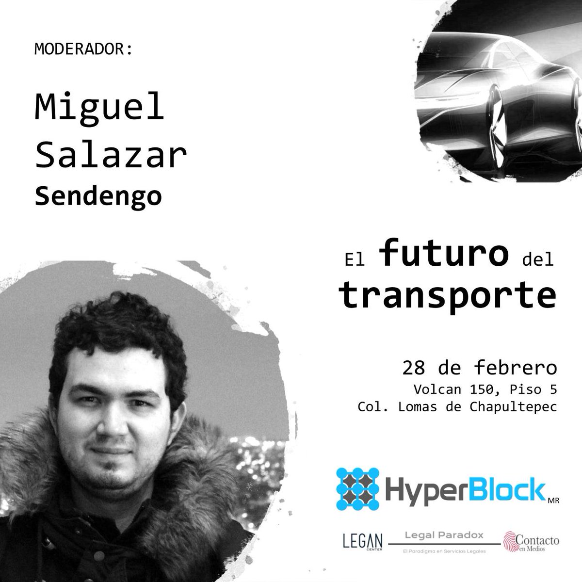 HyperBlock_mx's tweet photo. ¿Quieres conocer que pasará con el servicio de transporte de carga a través de #ElFuturodelTransporte?, esto nos lo explicará Miguel Salazar de @sendengo.  Te esperamos este 28 de febrero en  https://t.co/q6S1eHfo7z #TecnologiasEmergentes https://t.co/7HmvPTMBv2