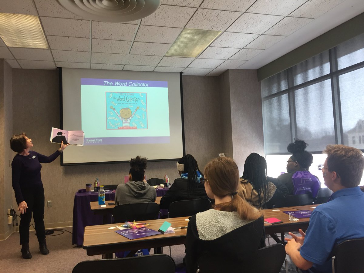 KATAeducators's tweet photo. We had a blast during Session 2 with @sherbev, @ksuarted, Dr. Martinie, and Mrs. Messer! Tweet at us @KATAeducators with the hashtag #KATA2019 something you will SHARE with others from this session! You could win a prize!! 🍎🐈💜 https://t.co/d5Jj7lWtGJ