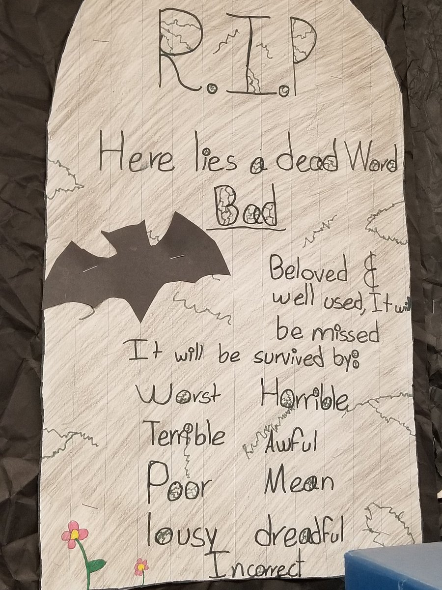 Guillen_Middle's tweet image. You would think it was October in this 5th grade class. Check out this awesome graveyard! #TeamSISD #studentcreated @vchiszar_DWS