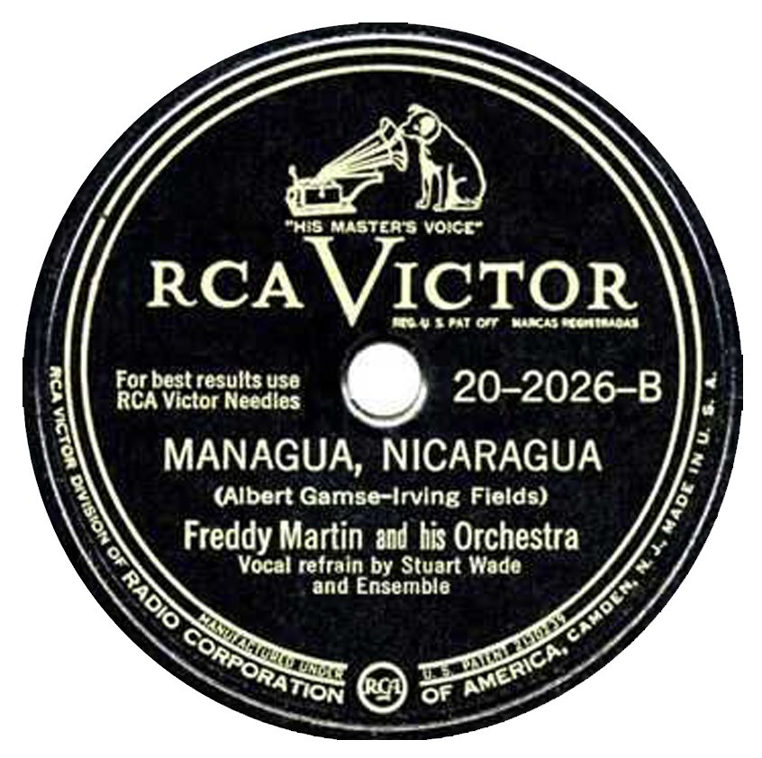 espofootball's tweet photo. #OTD Mar1,1947 #FreddyMartin & His Orchestra starts a 2wk run at #1 on the US Top40 Singles chart with "Managua, Nicaragua" Vocal refrain by #StuartWade and Ensemble Listen==> https://t.co/bBI5oEaCxx https://t.co/rrTZsZrP7n