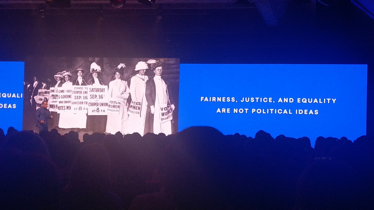 Fairness, justice and equality have nothing to do with politics. - CEO <a href="/MBushGPTW/">Michael C. Bush</a> in response to people who tell him not to talk about race &amp; gender in the workplace b/c it's "too political." #GPTW4ALL <a href="/GPTW_US/">Great Place To Work Official</a>