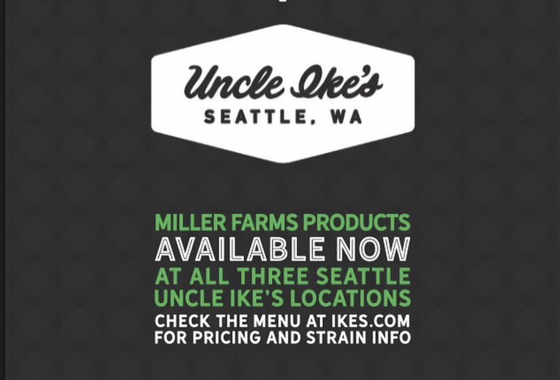 millermarijuana's tweet photo. ON SALE TODAY - All Miller Farms eighths of flower on SALE for 10% off at all three @UncleIkes206 stores! CD - Cap Hill - White Center - Order online at https://t.co/dQ3d5cTBLx and take an additional 5% off!!! https://t.co/K4OeIpWaI5