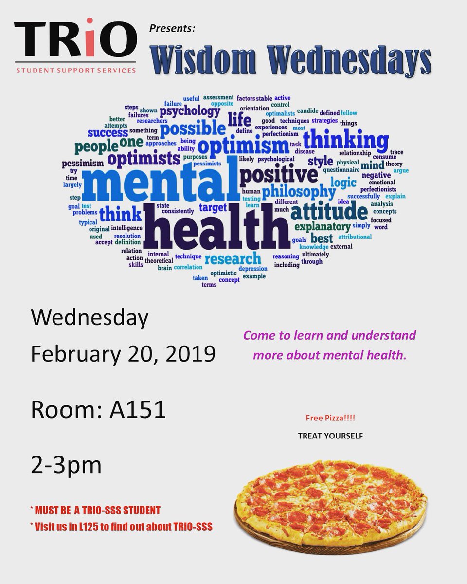 ClcTrio's tweet photo. Did you know that we have Psy and counseling services on campus? And it’s free! Come meet the CAPS staff and learn their process #triofam #trioclc #wegotyou #collegeoflakecounty today 2-3pm #lunchandlearn #pizzaislife https://t.co/XEBBGX3UNo