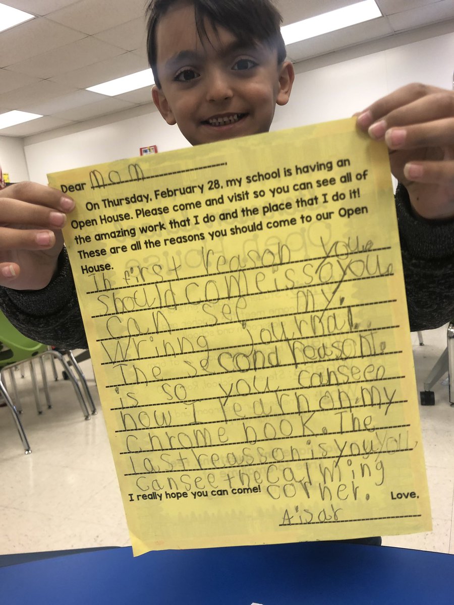 StellaBarnaba's tweet photo. ST families, you’re invited to our open house on Thursday, February 28 at 6pm! Read all the reasons these second graders think you should come visit! 📚📝@D45Stevenson #d45Learn4Life https://t.co/5HqfqiZCCs