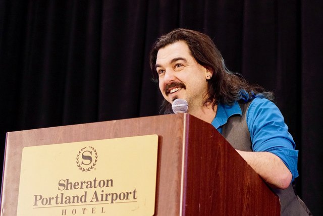 TheWeirdTeacher's tweet photo. Awesome mid-lightning talk pictures of me by @rwentechaney from #ipdx19 last week. Thank you! https://t.co/kadNKHOv1v