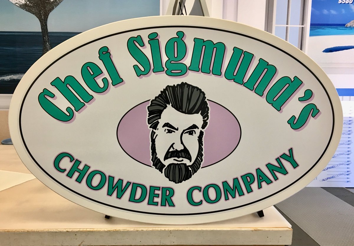 Chef Sigmund's Chowder Co. is opening a new store in Marstons Mills &amp; came to Sign It! to help them with a new design &amp;  signs!  Come by our shop and let us create that look for your business that will help bring in customers!