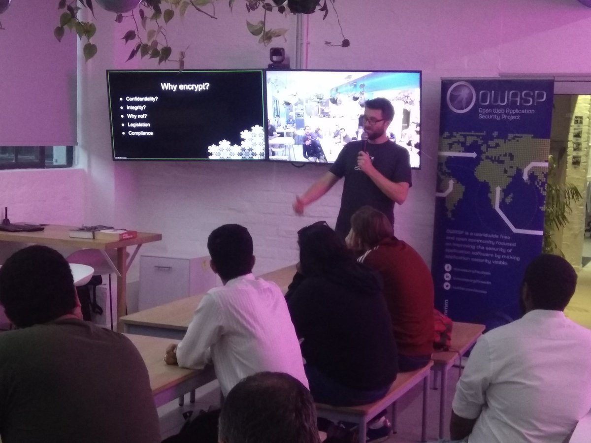 techdevdarin's tweet image. Tonight's @OWASP_CPT meetup is kicking off! Mike Davis is presenting on "Crypto fundamentals: how to build a toy protocol in 60 minutes".
#cryptography #encryption #security #cybersecurity #owasp #ciphers