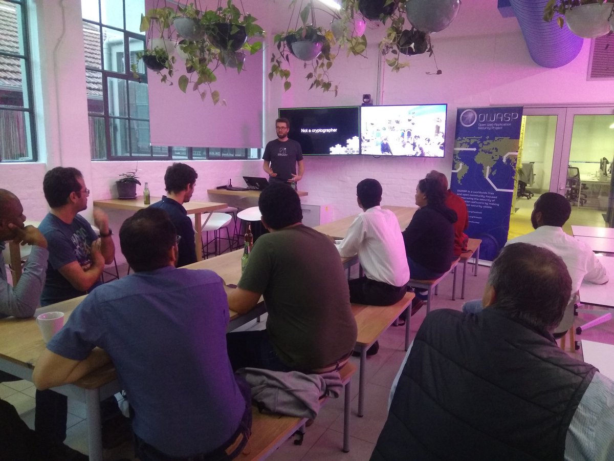 techdevdarin's tweet image. Tonight's @OWASP_CPT meetup is kicking off! Mike Davis is presenting on "Crypto fundamentals: how to build a toy protocol in 60 minutes".
#cryptography #encryption #security #cybersecurity #owasp #ciphers
