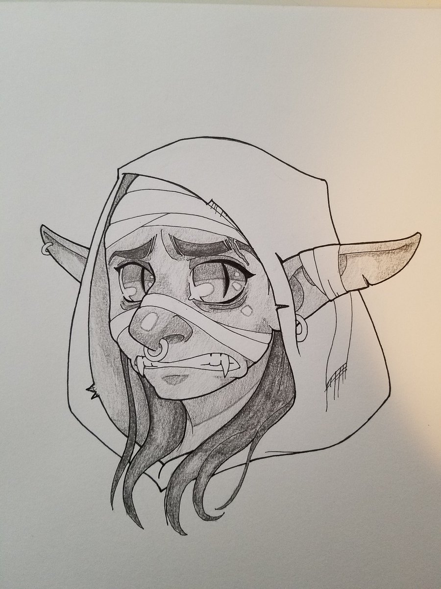 DKlayum's tweet photo. Decided to sit down and follow along with Pub Draw. Happy with Nott. #PubDraw #criticalrolefanart #CriticalRole #Nott https://t.co/iTbscSOLLy