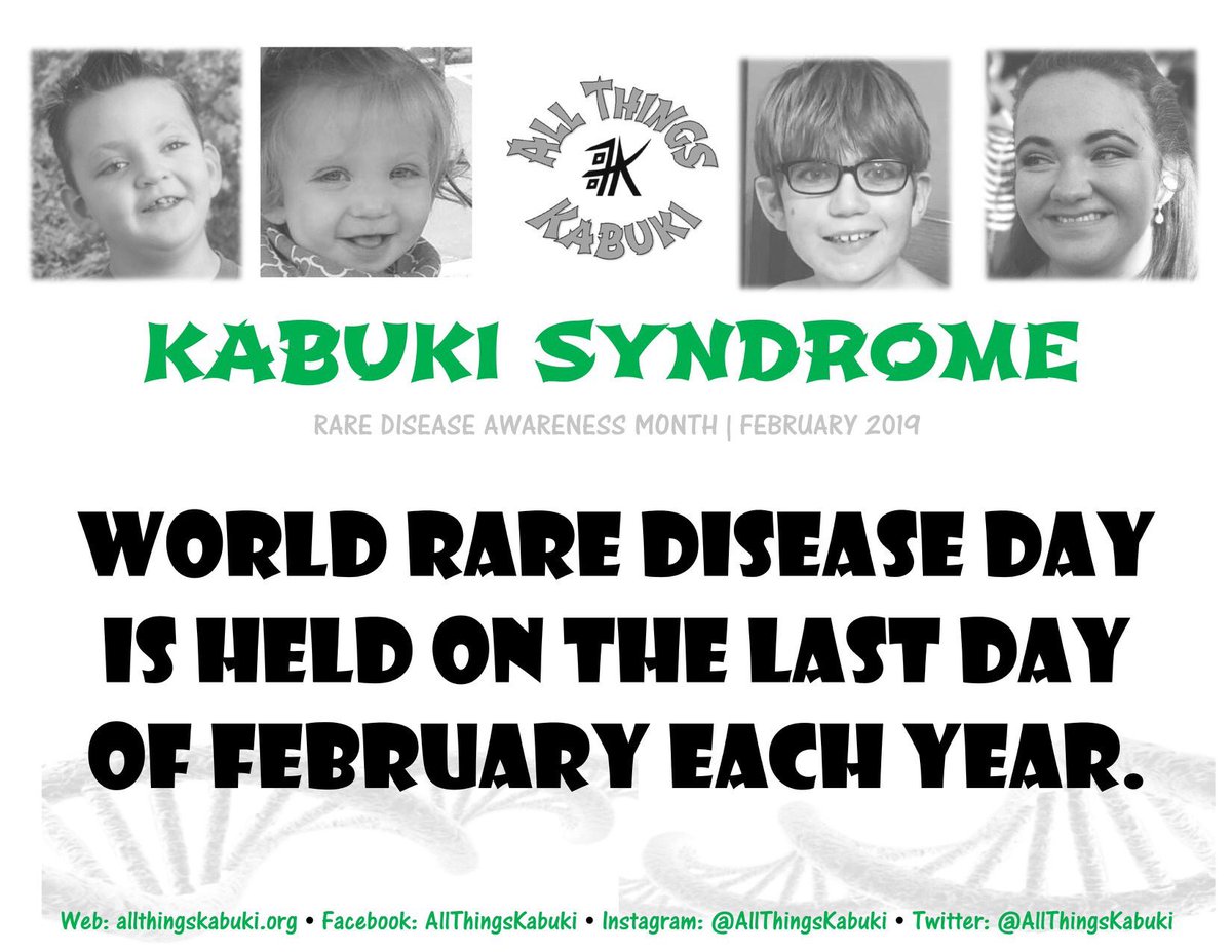 AllThingsKabuki's tweet photo. 🦓 World Rare Disease Day is held on the last day of February each year.
#rarediseasemonth #kabukisyndrome #allthingskabuki #rareisbeautiful #advocate #awareness #themoreyouknow #wrdd2019 #wearerare #careaboutrare https://t.co/BXE9rUOHJb