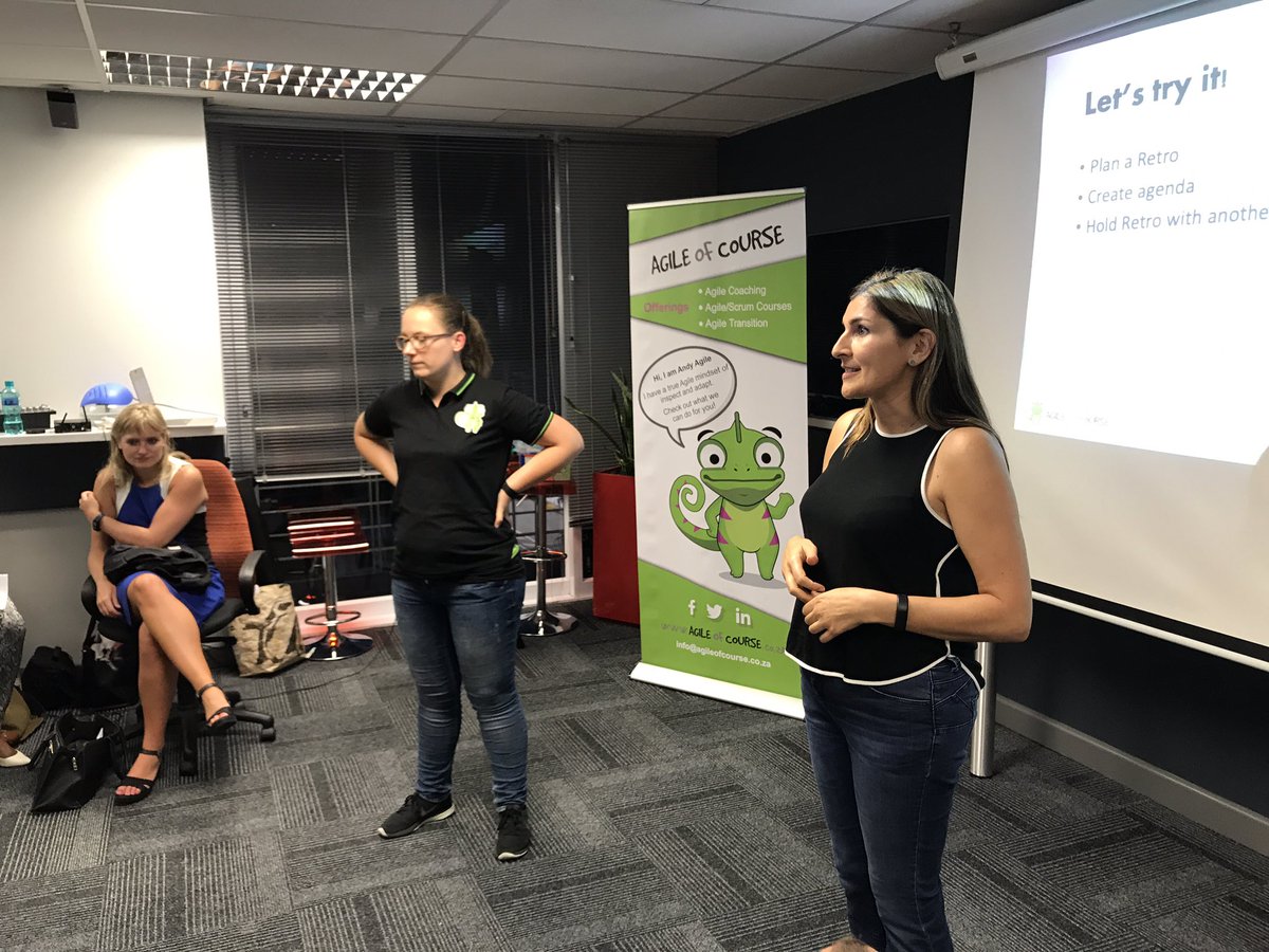 Clivster2's tweet photo. @chaos_olga @MaleneMBJ closing the #Worldretroday at #AgileOfCourse. Everyone had a blast and learnt so much!! https://t.co/U9Wt4O0OHO