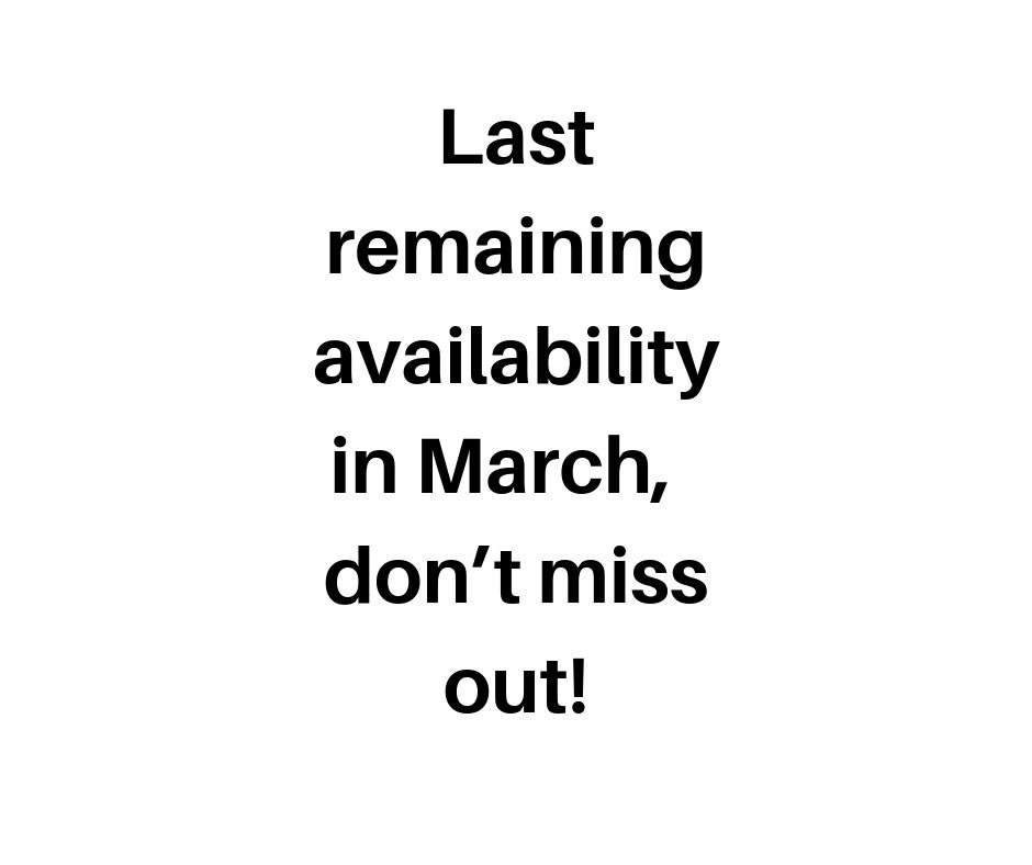 I’m free from 2.30pm on Tuesday, the 12th of March
I’m free in the morning of Monday, the 25th of March
I’m free on the 28th March all day

And that’s it! Book the appointments while you can! 👣🙏🏻