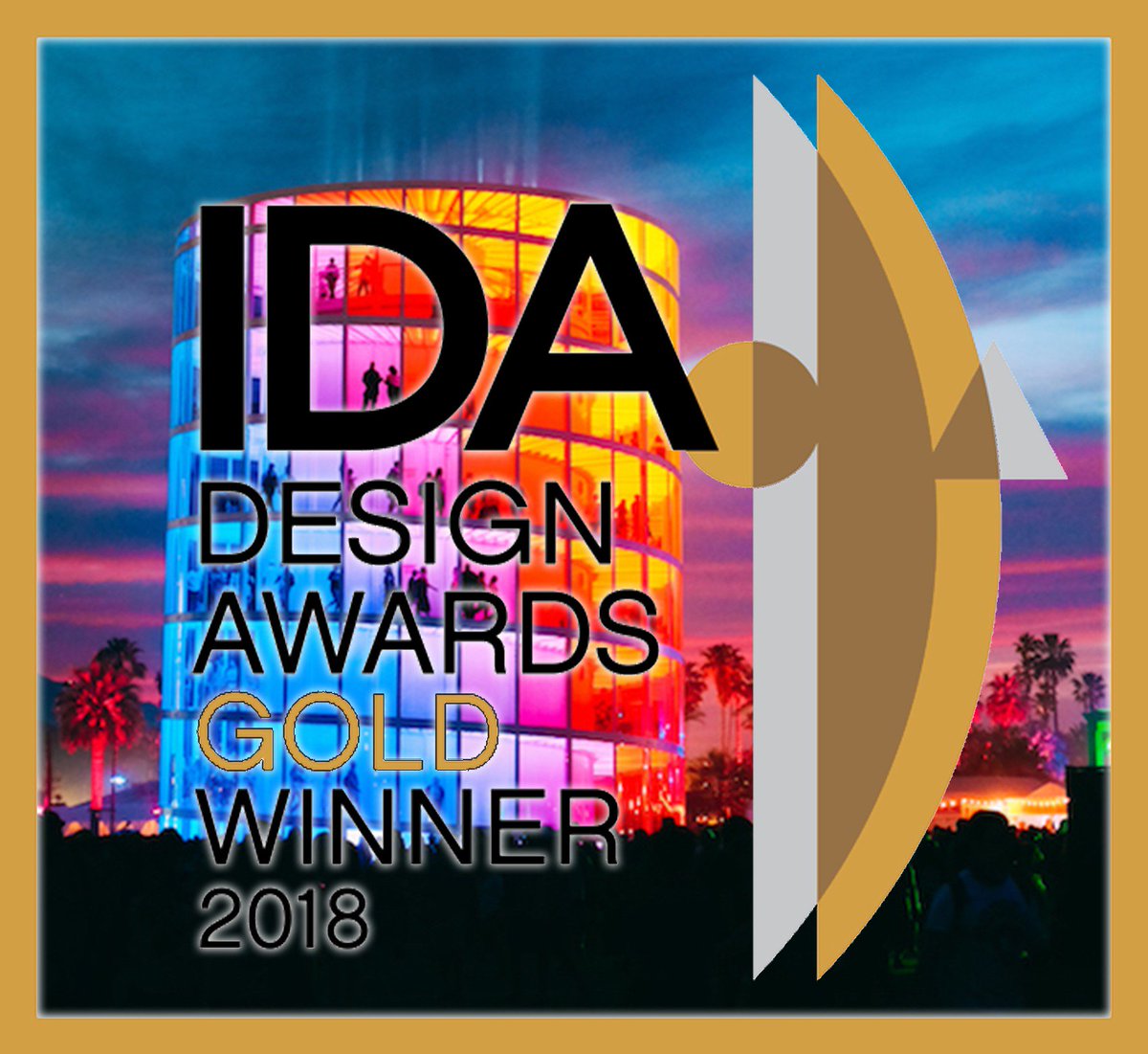 NEWSUBSTANCE's tweet image. Delighted to win Gold🥇at the 2018 #InternationalDesignAwards for our #SpectraCoachella installation at last years @coachella Festival... #showdesign #festivals #design #coachella #artinstallation #art ❤️🧡💙💜🌈