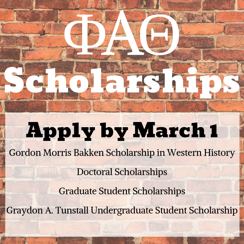 PAT_History's tweet photo. We want you to apply to our #PhiAlphaTheta scholarship opportunities! Visit our website and look under the "Prizes and Awards" tab soon for more information on each scholarship. #HistoryHonorSociety https://t.co/IuhJo27o6q