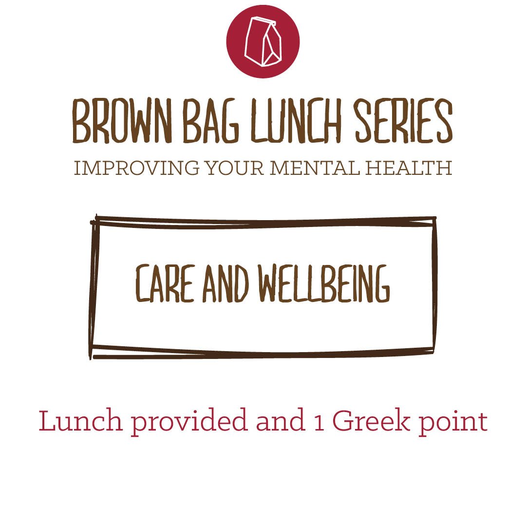 UAStudentHealth's tweet photo. Mental Health Brown Bag is back! Join us on March 6 @thefergua,  Room 3700 from 12-1 p.m. for free lunch and a chance to earn 1 Greek point as we discuss the different resources available from the Department of Student Care and Wellbeing. #WellnessAtUA https://t.co/n6HSCMEmpX