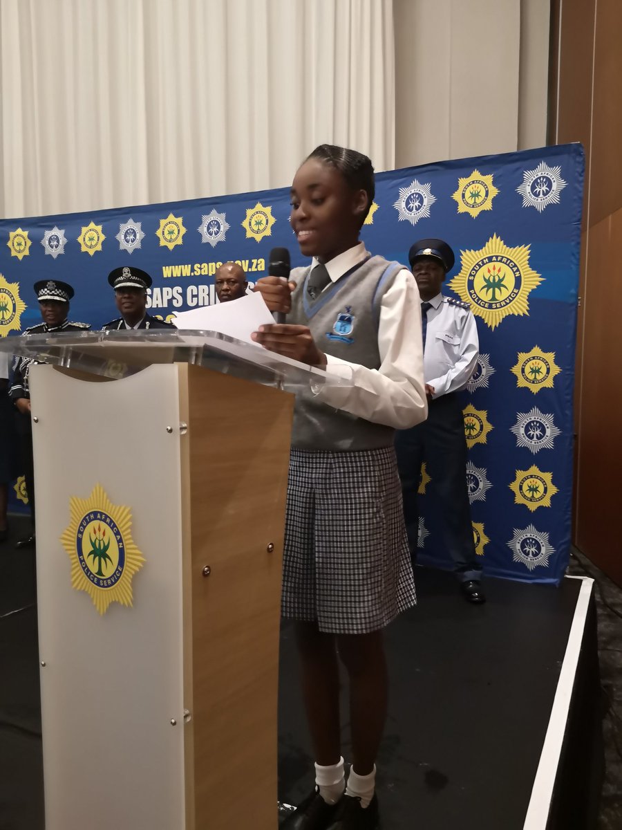 SAPoliceService's tweet photo. #sapsHQ #NPC Gen Sitole announcing the winner of Junior National Commissioners and the Deputies.  #YouthAgainsCrime #PartnershipPolicing TM https://t.co/Kf332ZXExS