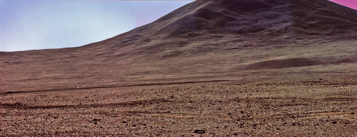 "Mur Tholus", Imaged on Sol 7 of the #ExoFit19 mission, using an <a href="/ExoMarsPanCam/">ExoMars PanCam</a> emulator (HRC-<a href="/AUPE_ExoMars/">AUPE</a>). Blocks on the upper slope are estimated to be ~5 m high, and may be associated with slumping of the hill slope. <a href="/Esa/">European Space Agency</a> <a href="/ESA_ExoMars/">ESA_ExoMars</a> #Mars <a href="/AirbusSpace/">Airbus Space</a>