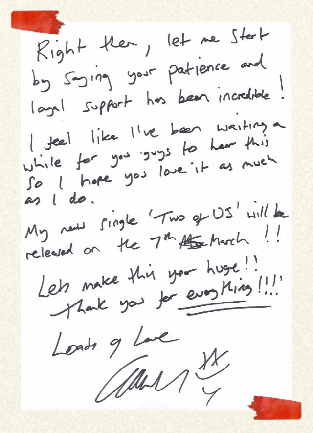 Louis Tomlinson News on X: #Update  Louis sent an email with a  handwritten letter to everyone who's singed to his newsletter. #TwoOfUs  #TwoOfUsOutNow  / X