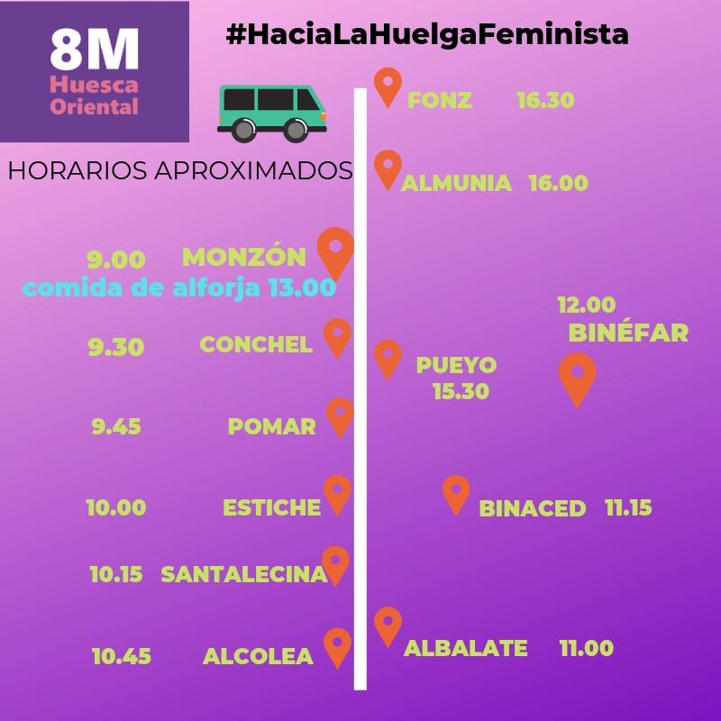 Vamos de paseo 🚐 pe pee peee
hacia un mundo nuevo ♀️
 pe pee peee
Pero ya no nos importa 🙋🏼‍♀️🙋🏿‍♀️🙋🏻‍♀️
 pe pee peee
porque juntas el trayecto se acorta
✊🏻✊🏽✊🏾✊🏼 Pe pee pee
Este #8M ¡Unete a la caravana feminista de Huesca Oriental! 
#AragónFeminista