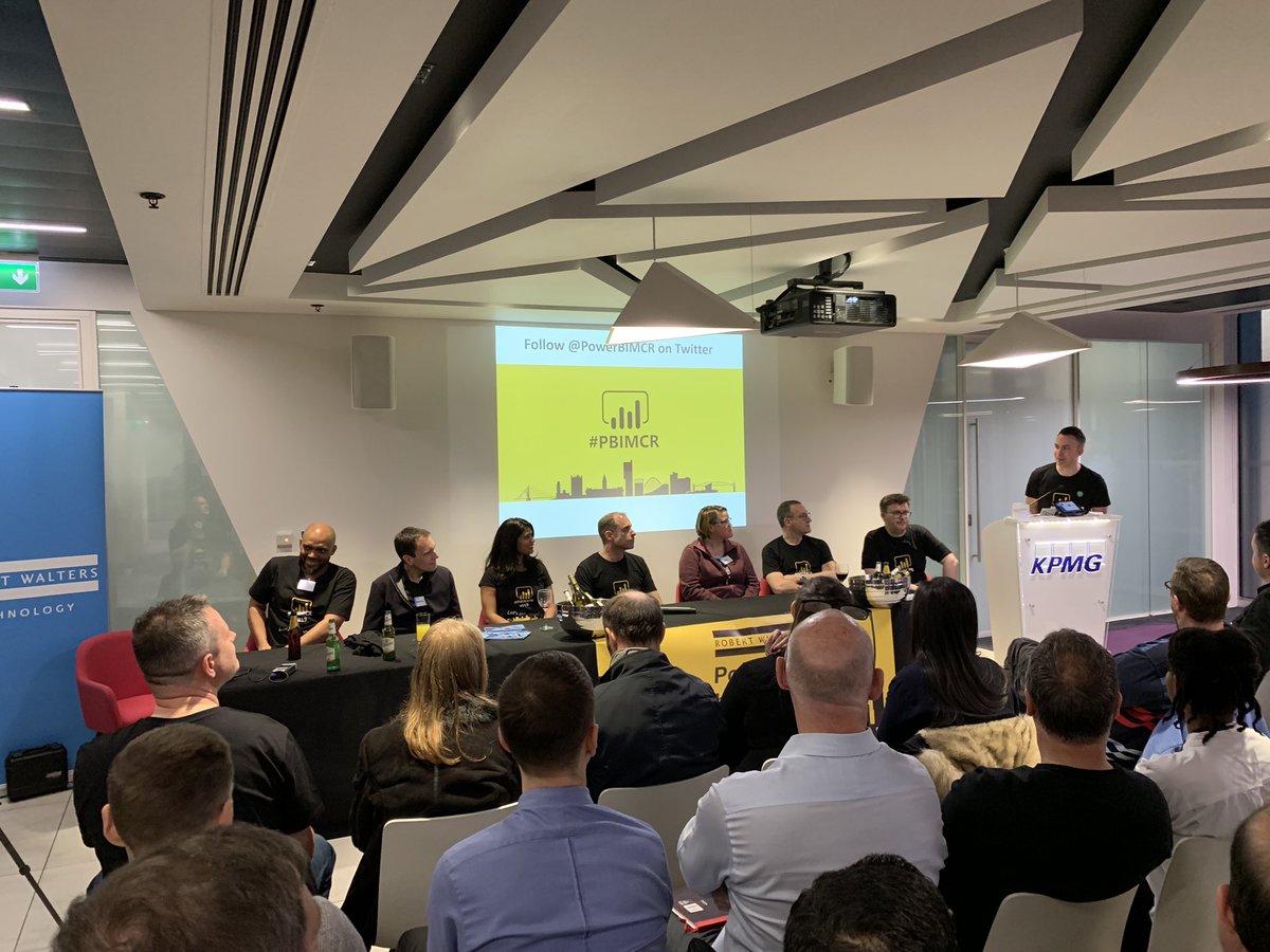 The #PBIMCR after #SQLbits panel started with <a href="/cwebb_bi/">Christopher Webb</a> <a href="/FerrariAlberto/">Alberto Ferrari</a> <a href="/GuyInACube/">Guy In A Cube</a> <a href="/marcorus/">Marco Russo</a> <a href="/pkamasani/">Prathyusha Kamasani (Prathy K)</a> <a href="/_christianWade/">Christian Wade</a> @SQLSwimmer - Go Sports!