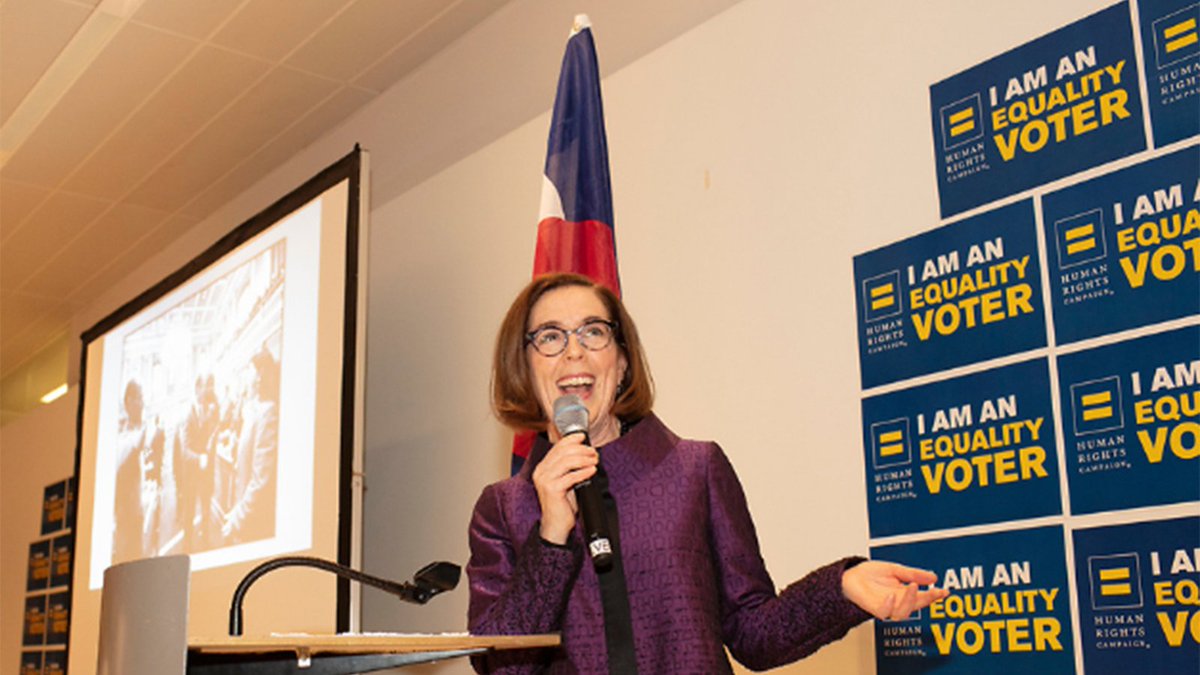 Oregon Governor Kate Brown at HRC HQ