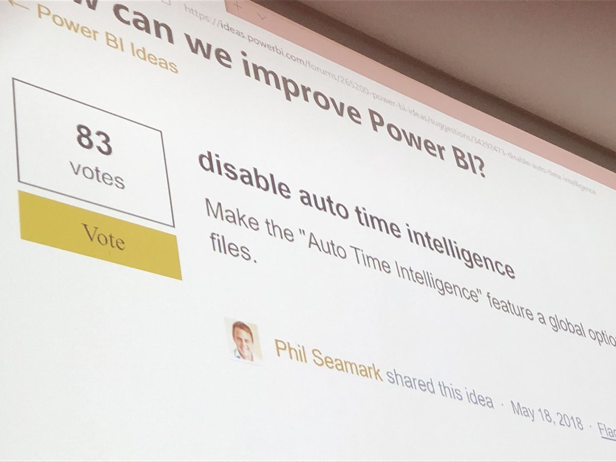 Call to action: vote this idea now and convince MS to disable auto date time by default in new files. #powerbi #PBIMCR ideas.powerbi.com/forums/265200-…
