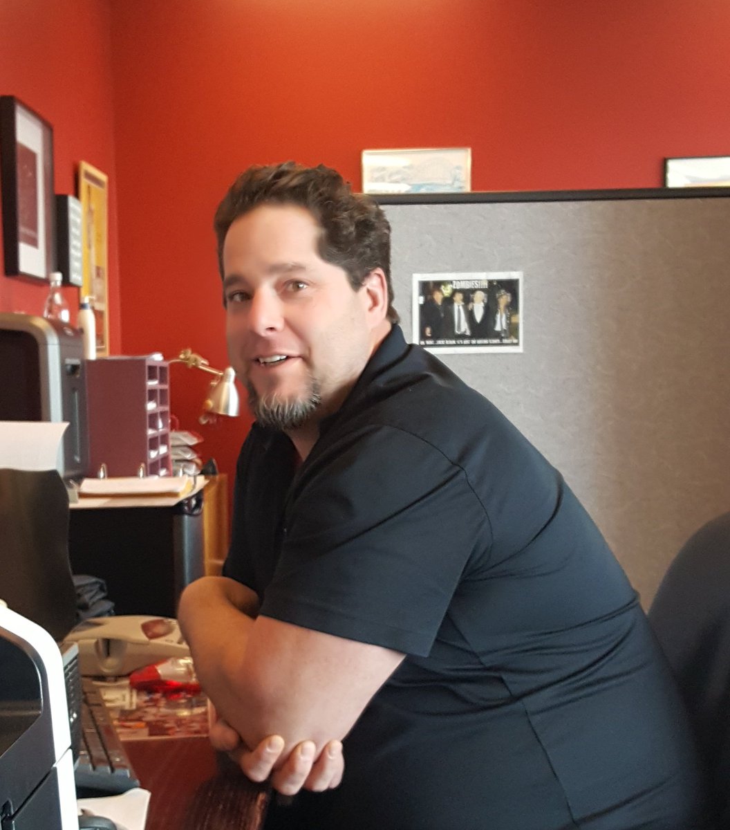 stgeorgeshow's tweet photo. #PinkShirtDay is in our office @stgeorgeshow too... although Will forgot his.
#PinkShirtDay2019 #goodguyswearblack
#yyc
#bethechange https://t.co/vY6M5ixNiU