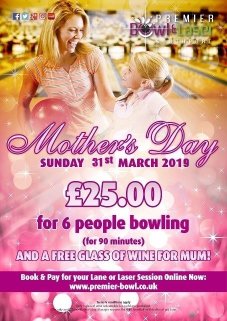 PremierBowlLase's tweet photo. Its never a bad thing to be organised ! Book online today at https://t.co/pujs0SD8dy its the perfect gift for mothers day ! Make memories she can remember 👪🎳 https://t.co/pRmojM5iVa