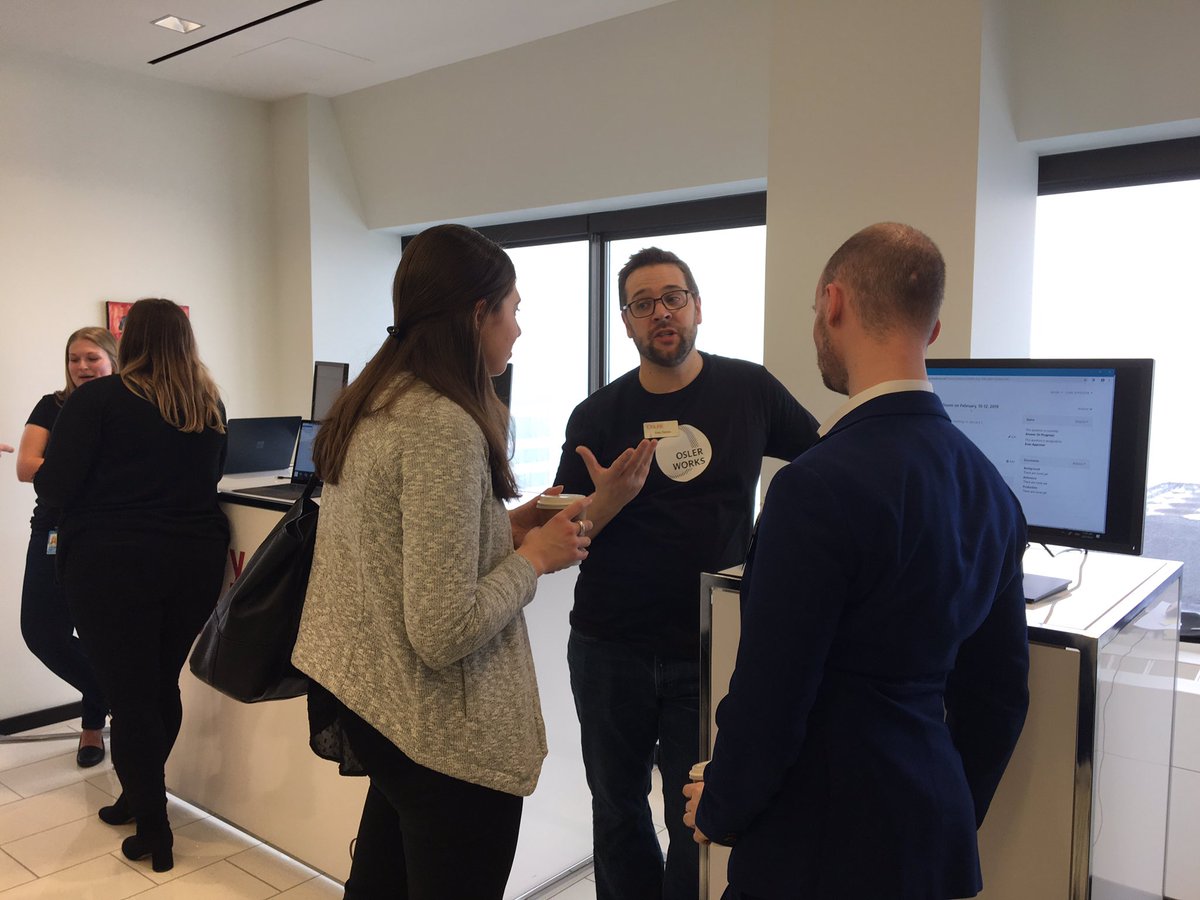 Osler_Law's tweet photo. Our innovation tech fair is showcasing our #legaltech solutions including tools to target pain points in undertakings, starting a business in Canada, privacy and data, transactions, critical workplace documents, diligence, and discovery.   https://t.co/V5bh49kha1 #OslerInnovation https://t.co/grINyRMsbx
