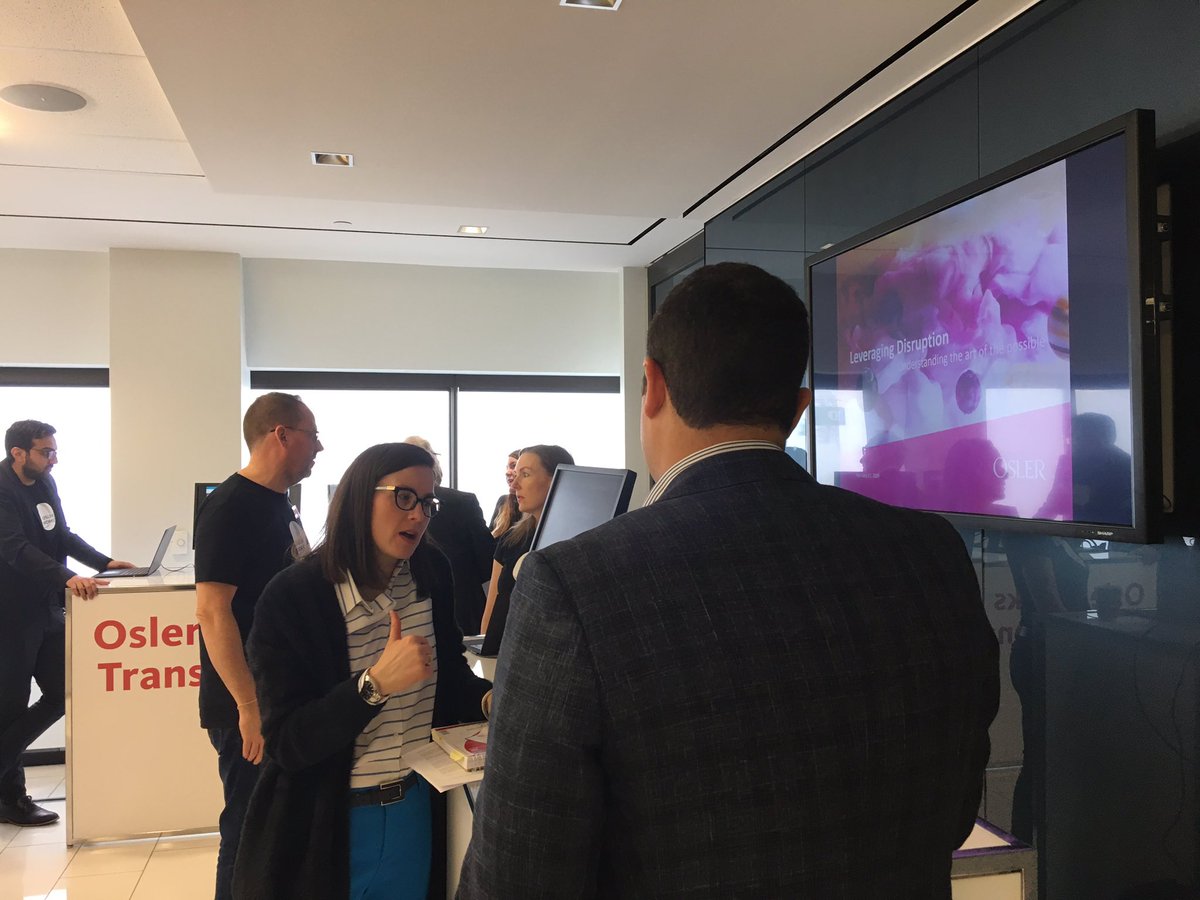 Osler_Law's tweet photo. Our innovation tech fair is showcasing our #legaltech solutions including tools to target pain points in undertakings, starting a business in Canada, privacy and data, transactions, critical workplace documents, diligence, and discovery.   https://t.co/V5bh49kha1 #OslerInnovation https://t.co/grINyRMsbx