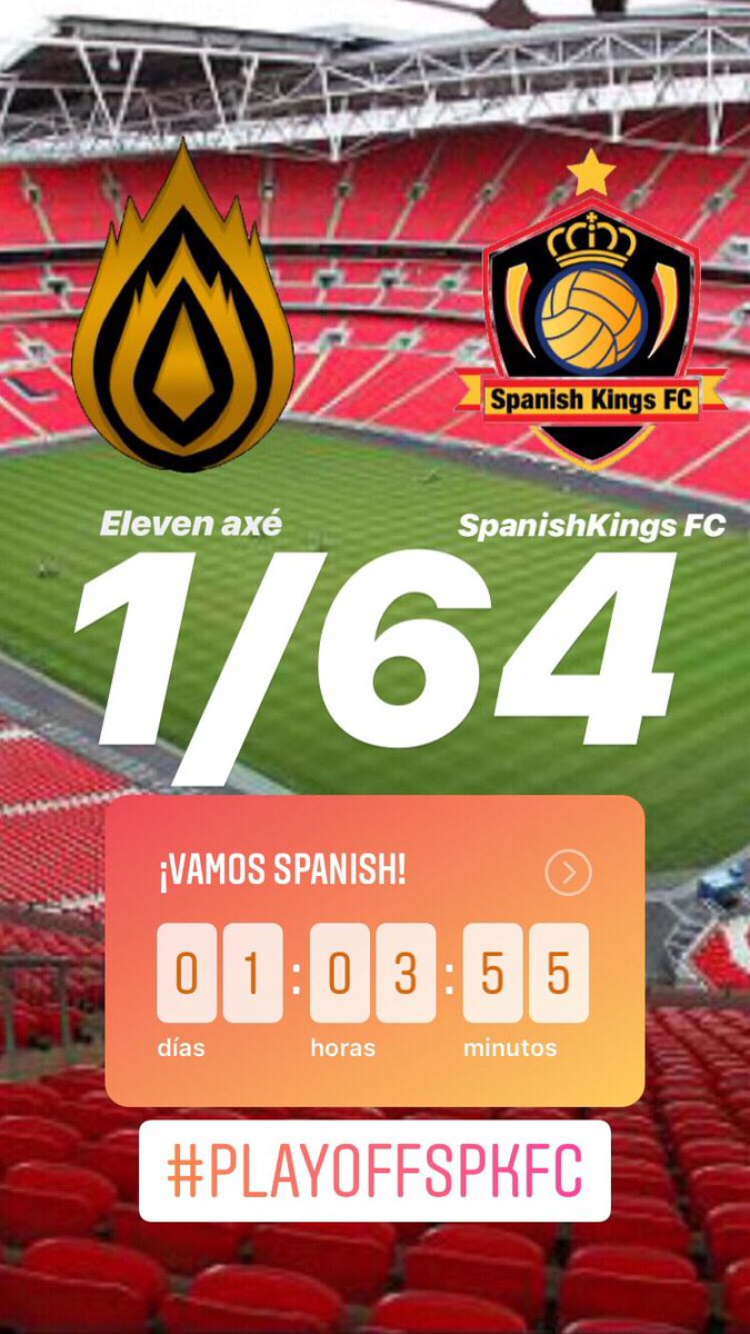 ⚠️Noticia⚠️

Ya tenemos rival para el Playoff.
Nos enfrentaremos mañana a Eleven axé.

¡Vamos equipo! ¡hemos sufrido mucho para llegar hasta aquí, vamos ha hacerlo como mejor sabemos!

#VamoSPKings 
#VFO
#Playoff #FIFA19