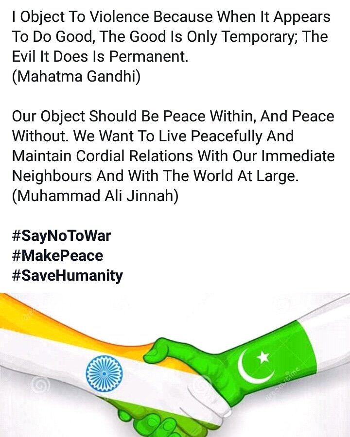 fizaimran1999's tweet photo. #SayNoToWar
#MakePeace
#SaveHumanity https://t.co/H9DTjy7vpk