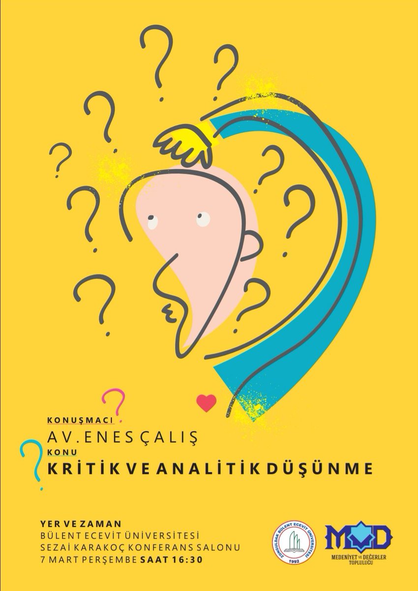 Sizler için Av.Enes Çalış'ın katılımıyla harika bir konferans tertip ettik.

Sizleri de 7 Mart Perşembe günü saat 16:30'da bu özel konferansımıza bekliyoruz efenim :)

#kritikveanalitikdüşünne
#KAD 
#BEÜ 
#MvD