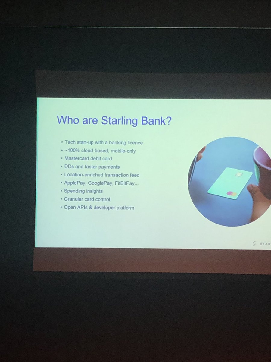 BelfastTecHub's tweet photo. Cloud &amp; mobile only, Best British Bank @StarlingBank @jasonmaude talking code in modern banking. #paytech a quote from HP is a winner for us https://t.co/eIIL43YQKK