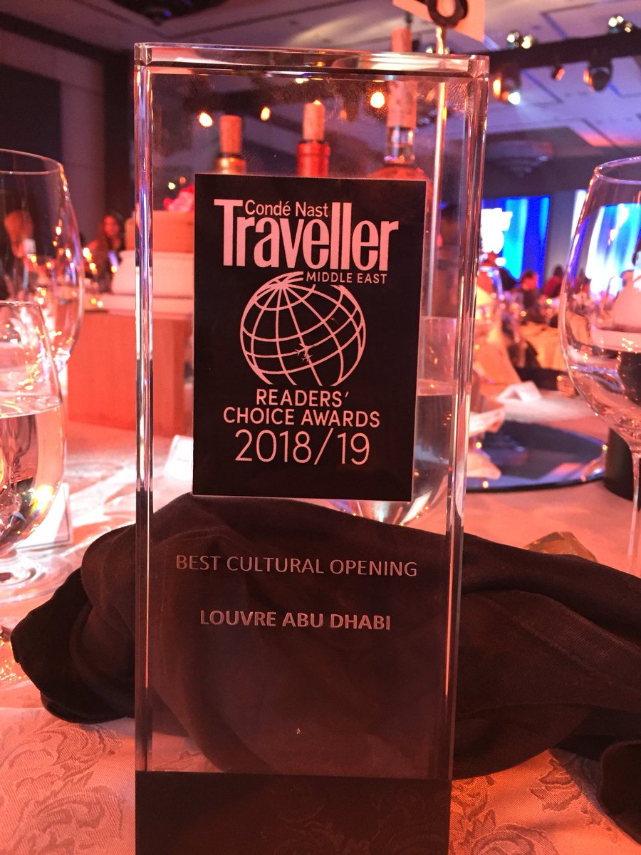 tkabbour's tweet photo. Congratulations to @LouvreAbuDhabi for winning the @cntravellerme’s Readers’ Choice Award for the best cultural opening 2018/2019 🎊👏🏻. Very well deserved. #CNTAwards #CNTravellerME https://t.co/fvUhsjCpmQ