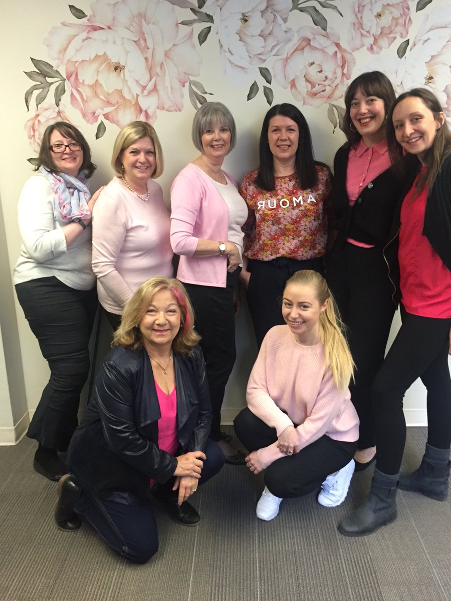 DFSVancouver's tweet photo. It's #PinkShirtDay! Today Dress for Success Vancouver staff and volunteers donned their pinks to take a stand against bullying. We are proud to be a part of an inclusive community that celebrates diversity and accepts without judgement. #AntiBullying https://t.co/XTZTyZyCZE