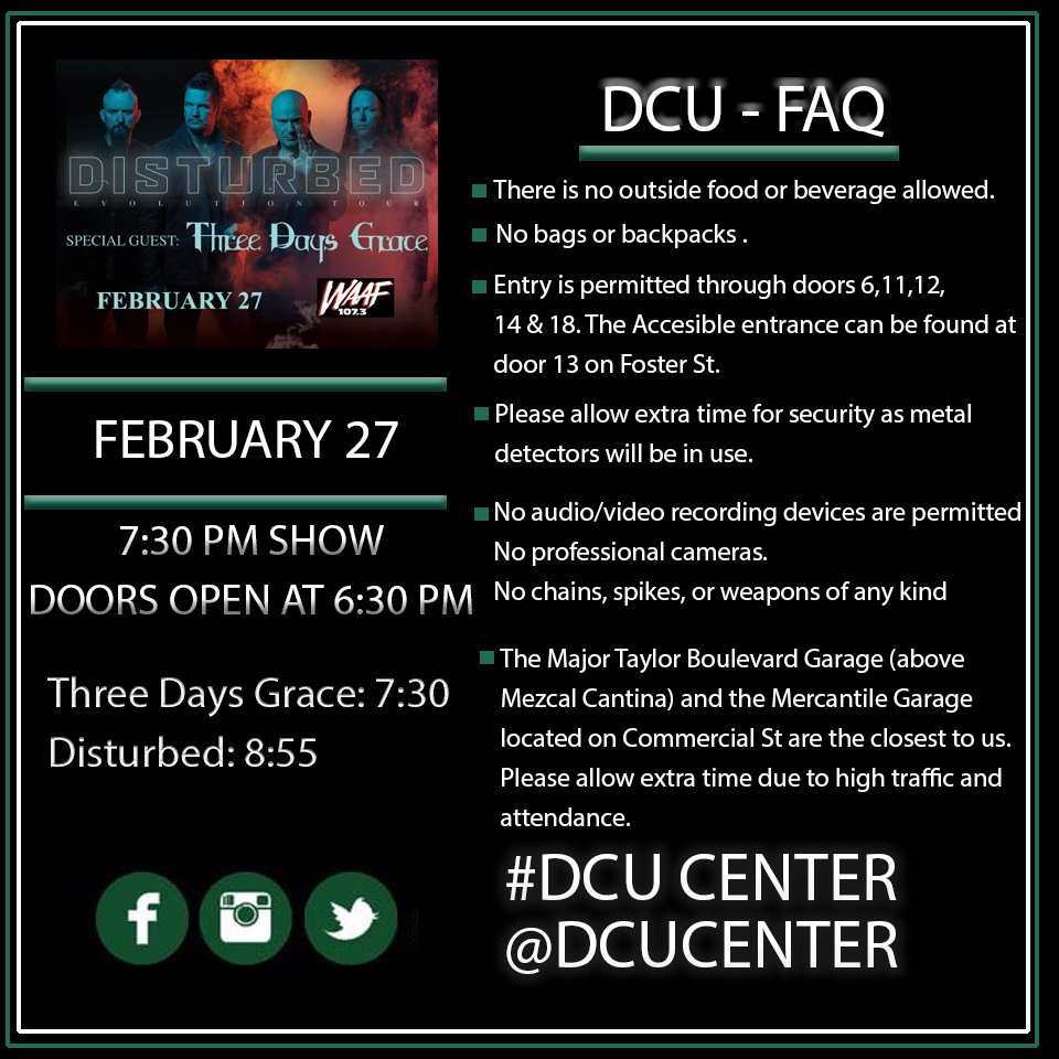 Dcu Center On Twitter If You Are Attending Disturbed Evolution