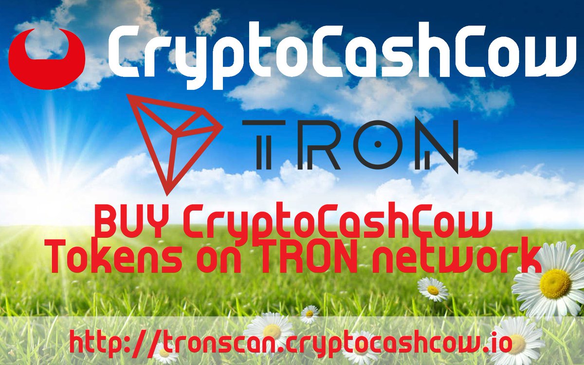 🚀🚀🚀CryptoCashCow now offers you the opportunity to buy CCC tokens via the TRON network. Quick and easy at tronscan.cryptocashcow.io    . All infos about TRON info.cryptocashcow.io/tron     #CryptoCashCow #ToTheMoon 🚀🚀🚀