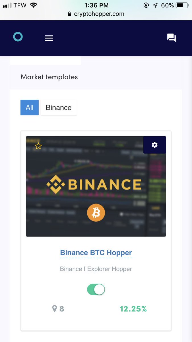 Nick_Affiliate's tweet photo. Make sure you check out @cryptohopper! I’m up 12.25% in just a few weeks, see screenshot below. All automated trading with very little setup. https://t.co/lTLzXuKDYW   #Crypto #HODL #BTC https://t.co/FVYSn8WApf