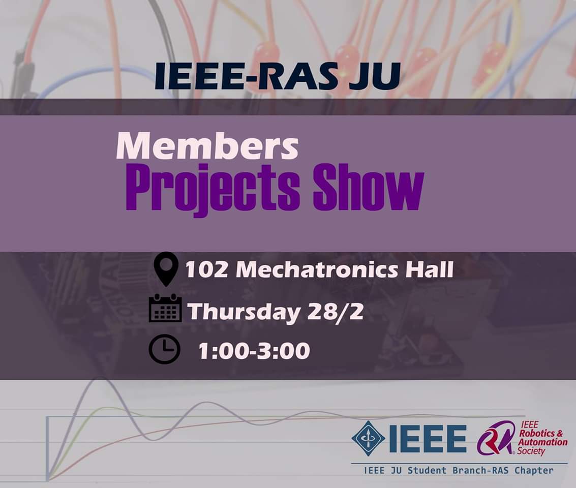 ieeerasju's tweet photo. بتقدملكم IEEE RAS بكرا الخميس ورشة غريبة شوي عن المعتاد Projects Show🤔
ببداية الفصل اشتغل أعضاء مجتمع الروبوتات و الأتمتة على مشاريع مختلفة و عرضوها قبل فترة بمعرض مشاريع بكورت الهندسة😄
و لحتى توصل الفائدة للكل و ينقل الأعضاء المعلومات و الخبرة يلي إستفادوها من هي المشاريع، https://t.co/YU9zzoQpVm
