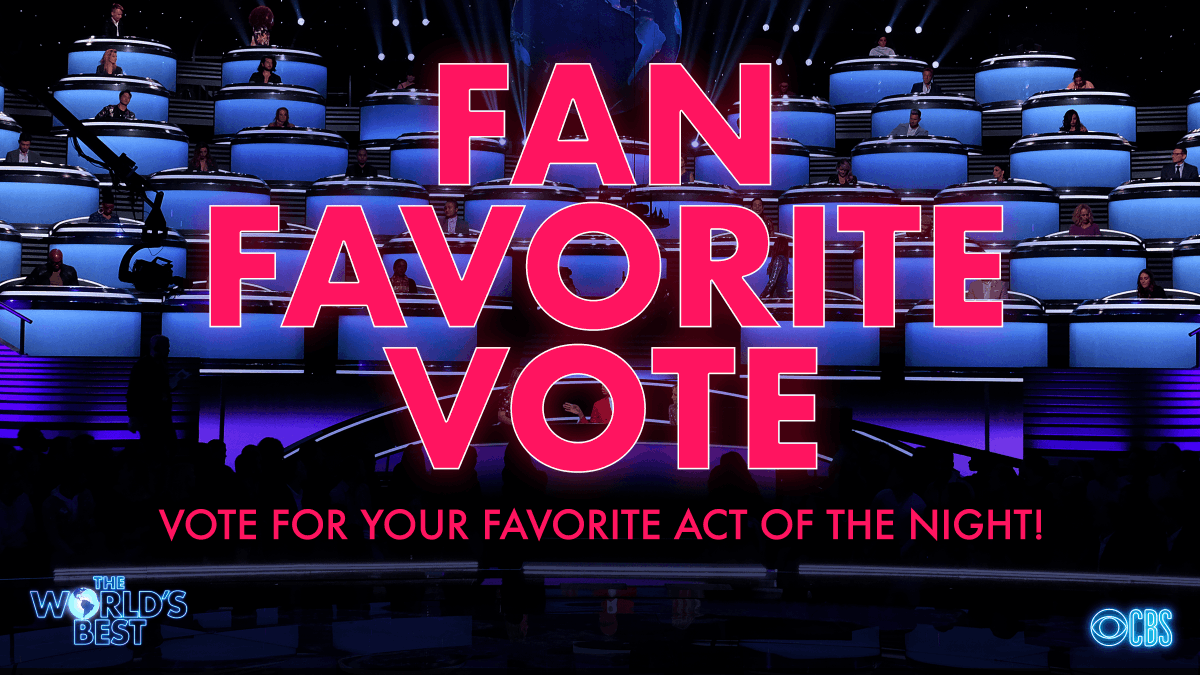 Watch tonight's performances &amp; vote for your favorite act using their custom hashtag: bit.ly/2Tx2HcY #WorldsBest
#TWBDundu
#TWBDuoSuining
#TWBEmotionalLine
#TWBKukkiwon
#TWBLosVivancos
#TWBNaturally7
#TWBNina
#TWBSpaceCowboy
#TWBTNTBoys
#TWBWilliam