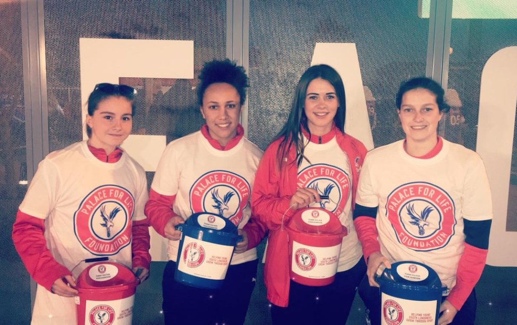 PalaceForLife's tweet photo. At tonight's game @PalaceLadiesFC are collecting to support the #PalaceforLife Powerchair Team! 🦅

Please give generously 😊 https://t.co/Q2FHLetzOx