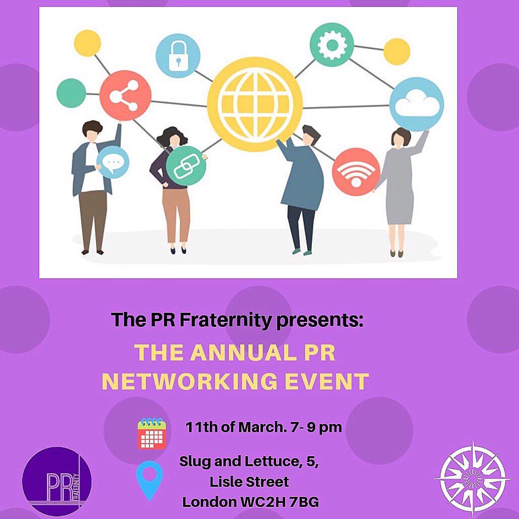 As March is just round the corner, so is the Annual PR Networking Event!😃 Join us at Slug&amp; Lettuce on 11th of March  and embrace the good chance of meeting leading PR practitioners and alumni. Looking forward to seeing you all there for a good chat and drinks!✨