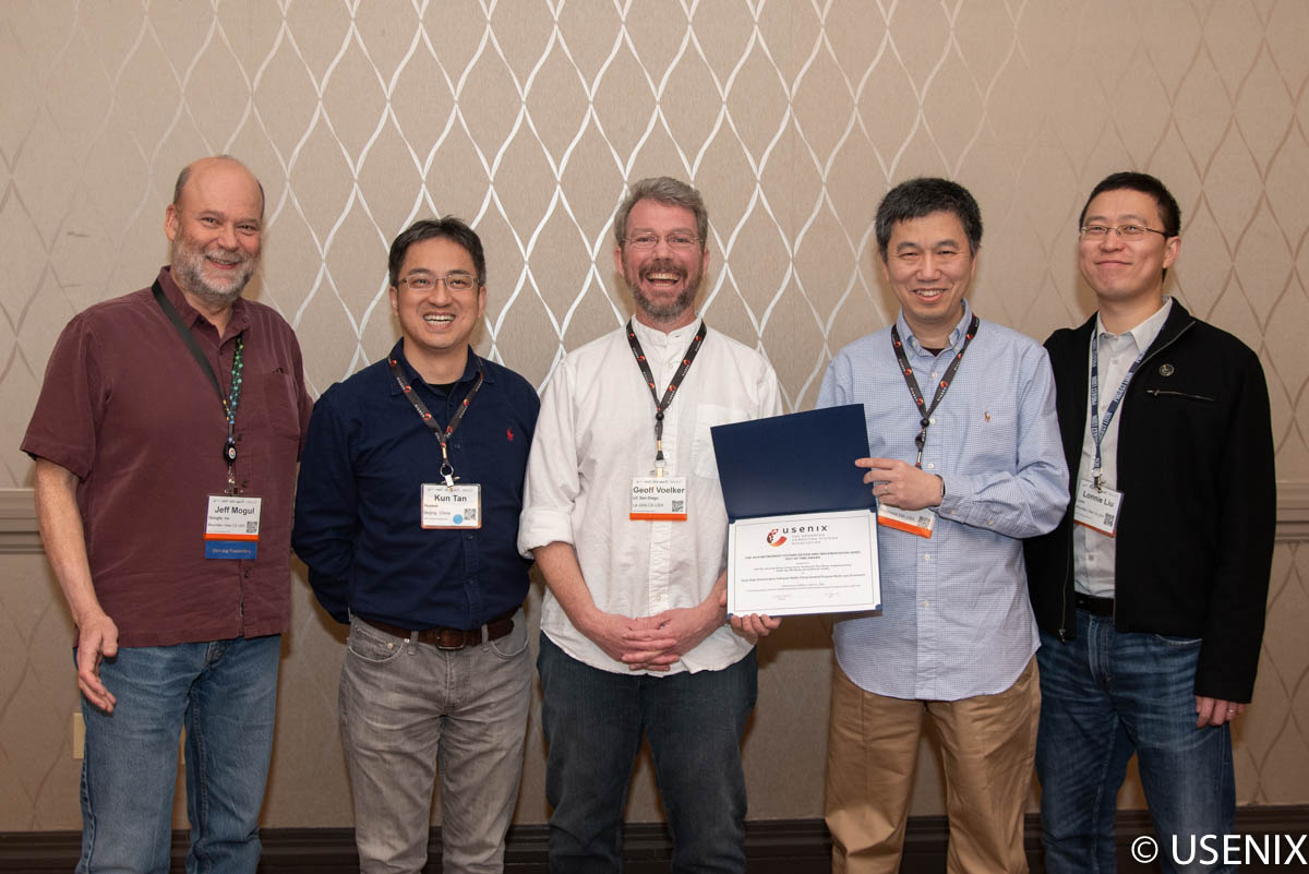 usenix's tweet photo. Congratulations to our #nsdi19 Test of Time award winners: "Sora: High Performance Software Radio Using General Purpose Multi-core Processors". Authors: Kun Tan, Jiansong Zhang, Ji Fang, He Liu, Yusheng Ye, Shen Wang, Yongguang Zhang, Haitao Wu, Wei Wang, and Geoffrey M. Voelker https://t.co/95nythcXL8