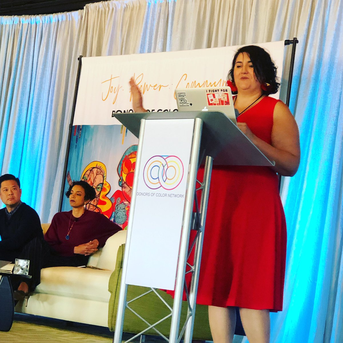 HaliLeeNYC's tweet photo. @torygavito telling it like it is and pointing to the @WayToWinAF ❤️ #donorsofcolor https://t.co/GcmigTFVJR