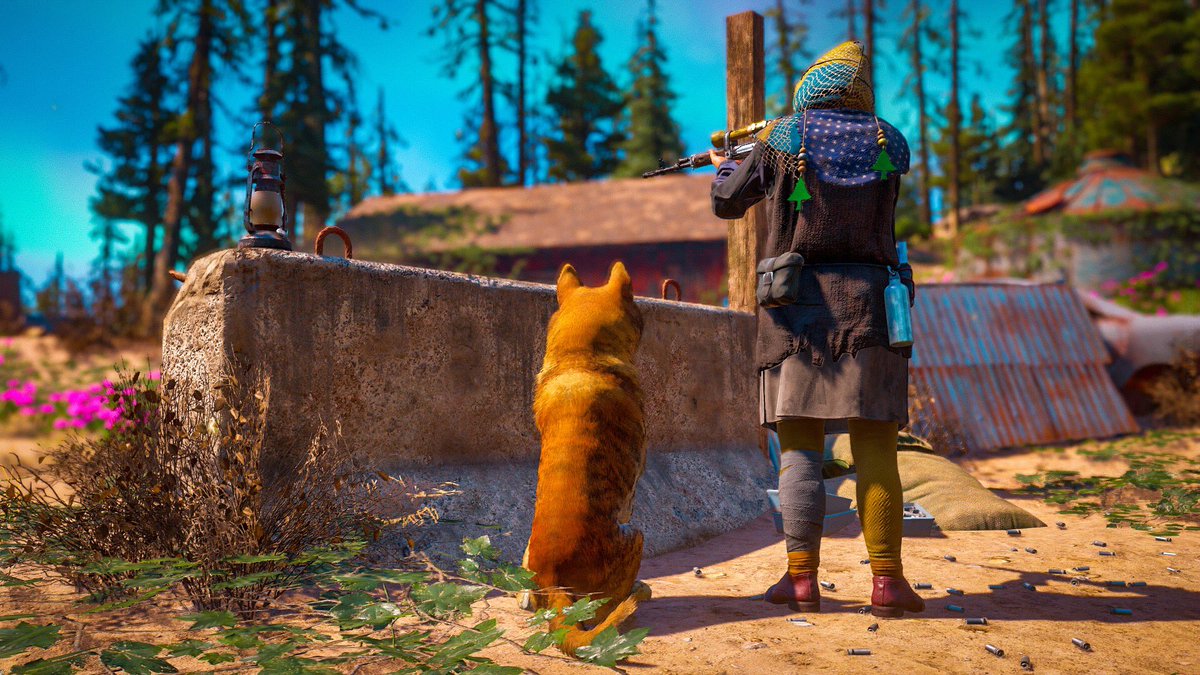 BadGamerElite's tweet photo. Well, 2 of three #FarCryNewDawn characters I wanted to meet in one pic. Puppy and a Nana = safe feel. Great job @FarCrygame ! #Gametography #FarCryNewDawn #FarCryNewDawnPhotoMode #FarCryNewDawnGametography #VirtualPhotography #FCNDBestFriend https://t.co/aUP4hbMV2J